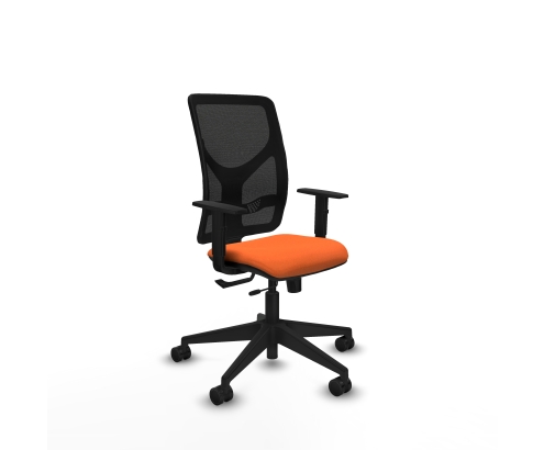Piqueras y Crespo Motilla traslack malla negra bali naranja brazos 1D base piramidal ruedas 65mm nailon