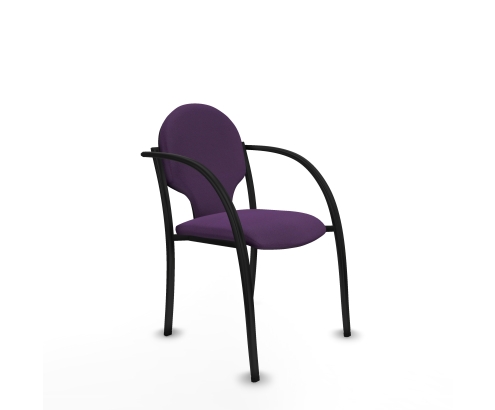 Piqueras y Crespo Pack 2 sillas Hell?n chasis 4 patas negro bali morado