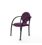 Piqueras y Crespo Pack 2 sillas Hell?n chasis 4 patas negro similpiel morado