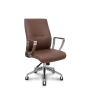 Piqueras y Crespo Sill?n confidente Ergo540CS sincro similpiel marron base cromo ruedas cromadas