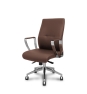 Piqueras y Crespo Sill?n confidente Ergo540CS sincro similpiel marron base cromo ruedas cromadas