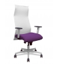 Piqueras y Crespo Sillón Sahuco blanco bali morado brazos blancos base blanca ruedas parque 65mm