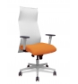 Piqueras y Crespo Sillon Sahuco blanco bali naranja brazos blancos base blanca ruedas parque 65mm