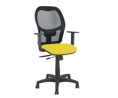 Piqueras y Crespo Silla Aloc?n traslack malla negra asiento bali amarillo brazos regulables