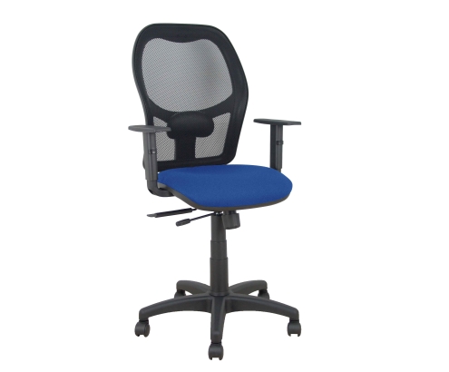 Piqueras y Crespo Silla Aloc?n traslack malla negra asiento bali azul marino brazos regulables