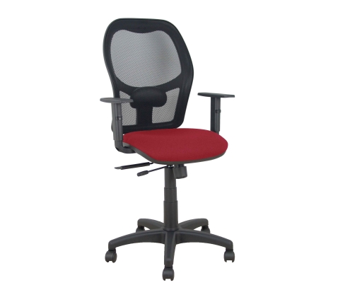 Piqueras y Crespo Silla Aloc?n traslack malla negra asiento bali granate brazos regulables