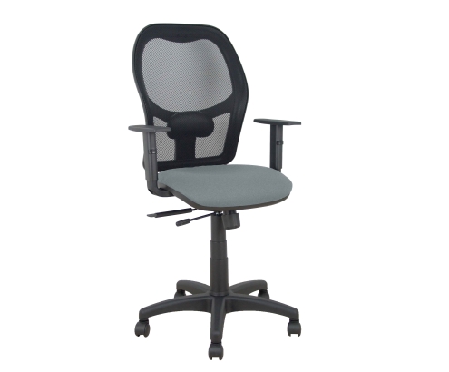 Piqueras y Crespo Silla Aloc?n traslack malla negra asiento bali gris brazos regulables