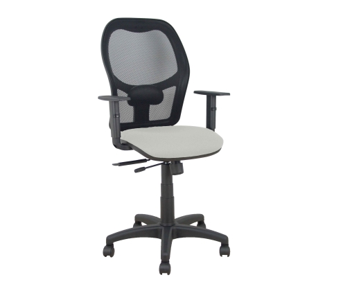 Piqueras y Crespo Silla Aloc?n traslack malla negra asiento bali gris claro brazos regulables