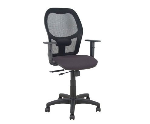 Piqueras y Crespo Silla Aloc?n traslack malla negra asiento bali gris oscuro brazos regulables