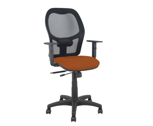 Piqueras y Crespo Silla Aloc?n traslack malla negra asiento bali marr?n brazos regulables