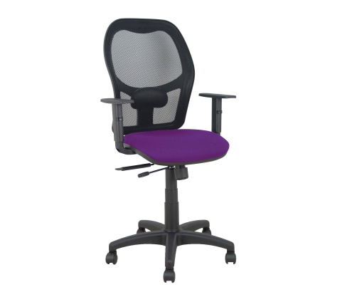 Piqueras y Crespo Silla Aloc?n traslack malla negra asiento bali morado brazos regulables