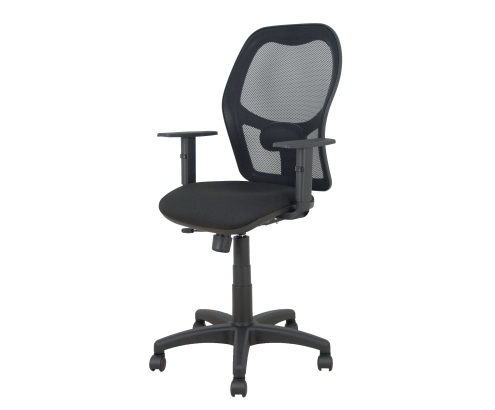 Piqueras y Crespo Silla Aloc?n traslack malla negra asiento bali negro brazos regulables