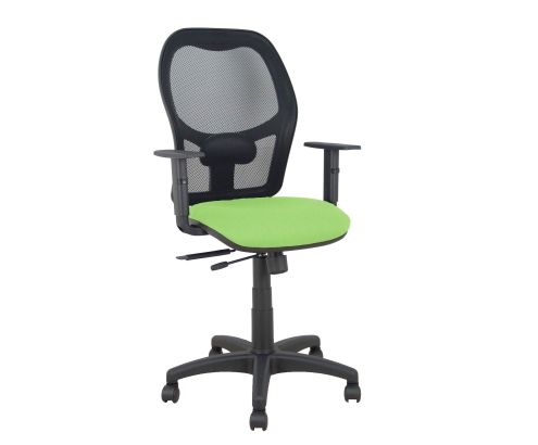 Piqueras y Crespo Silla Aloc?n traslack malla negra asiento bali pistacho brazos regulables