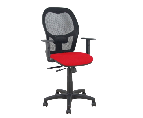 Piqueras y Crespo Silla Aloc?n traslack malla negra asiento bali rojo brazos regulables