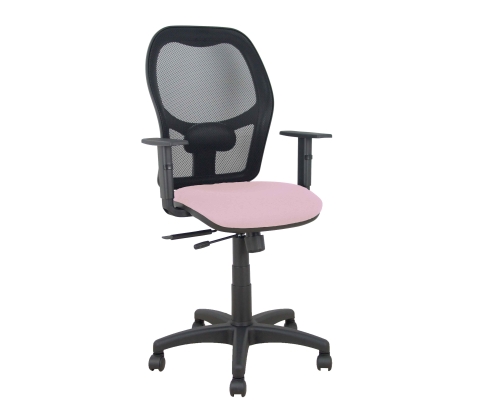 Piqueras y Crespo Silla Aloc?n traslack malla negra asiento bali rosa brazos regulables