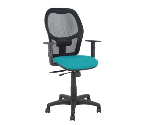 Piqueras y Crespo Silla Aloc?n traslack malla negra asiento bali turquesa brazos regulables