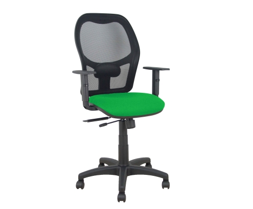 Piqueras y Crespo Silla Aloc?n traslack malla negra asiento bali verde brazos regulables