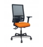 Piqueras y Crespo Silla Bormate asincro malla negra asiento bali naranja brazos 2D ruedas 65mm