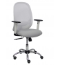 Piqueras y Crespo Silla Cilanco blanca malla blanca asiento bali gris claro brazo regulable base cromada ruedas parque