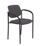 Piqueras y Crespo Silla fija Styl bali gris oscuro chasis negro con brazos