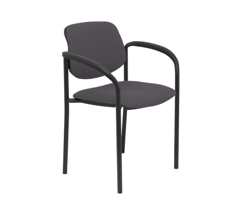 Piqueras y Crespo Silla fija Styl bali gris oscuro chasis negro con brazos