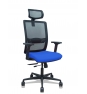 Piqueras y Crespo Silla Haches traslack malla negra asiento bali azul brazos 2D ruedas 65mm cabecero regulable