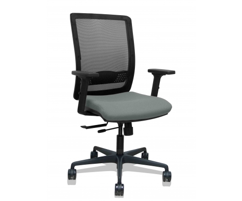 Piqueras y Crespo Silla Haches traslack malla negra asiento bali gris brazos 2D ruedas 65