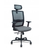 Piqueras y Crespo Silla Haches traslack malla negra asiento bali gris brazos 2D ruedas 65mm cabecero regulable