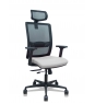 Piqueras y Crespo Silla Haches traslack malla negra asiento bali gris claro brazos 2D ruedas 65mm cabecero regulable