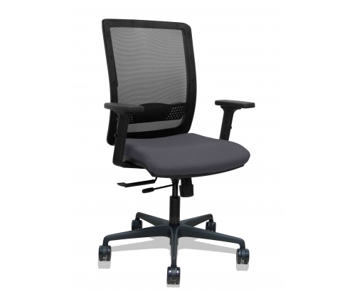 Piqueras y Crespo Silla Haches traslack malla negra asiento bali gris oscuro brazos 2D ruedas 65mm