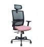 Piqueras y Crespo Silla Haches traslack malla negra asiento bali rosa brazos 2D ruedas 65mm cabecero regulable