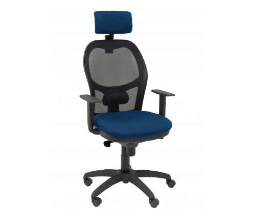 Piqueras y Crespo Silla Jorquera malla negra asiento bali azul marino cabecero regulable