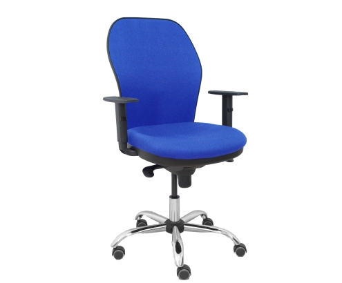 Piqueras y Crespo Silla Jorquera respaldo bali azul asiento bali azul base cromada y ruedas parqu