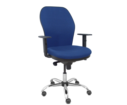 Piqueras y Crespo Silla Jorquera respaldo bali azul marino asiento bali azul marino base cromada y ruedas parqu