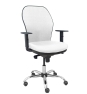 Piqueras y Crespo Silla Jorquera respaldo bali blanco asiento bali blanco base cromada y ruedas parqu