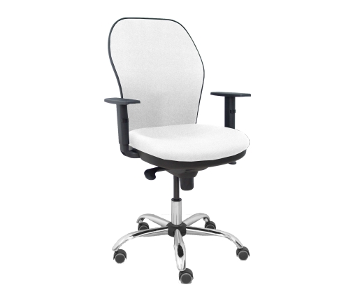 Piqueras y Crespo Silla Jorquera respaldo bali blanco asiento bali blanco base cromada y ruedas parqu