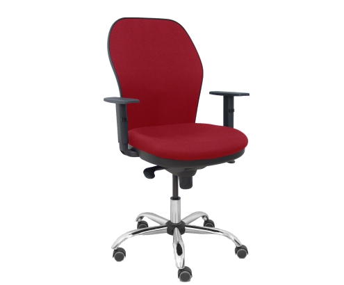 Piqueras y Crespo Silla Jorquera respaldo bali granate asiento bali granate base cromada y ruedas parqu