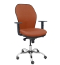 Piqueras y Crespo Silla Jorquera respaldo bali marr?n asiento bali marr?n base cromada y ruedas parqu