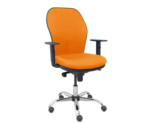 Piqueras y Crespo Silla Jorquera respaldo bali naranja asiento bali naranja base cromada y ruedas parqu