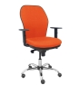 Piqueras y Crespo Silla Jorquera respaldo bali naranja oscuro asiento bali naranja oscuro base cromada y ruedas parqu