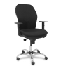 Piqueras y Crespo Silla Jorquera respaldo bali negro asiento bali negro base cromada y ruedas parqu