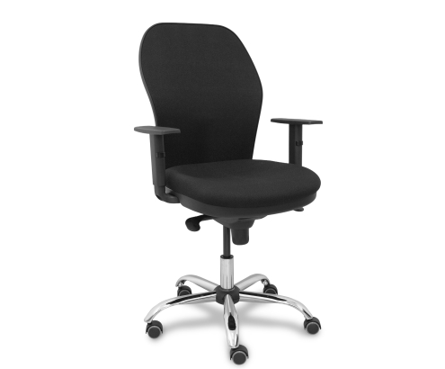 Piqueras y Crespo Silla Jorquera respaldo bali negro asiento bali negro base cromada y ruedas parqu