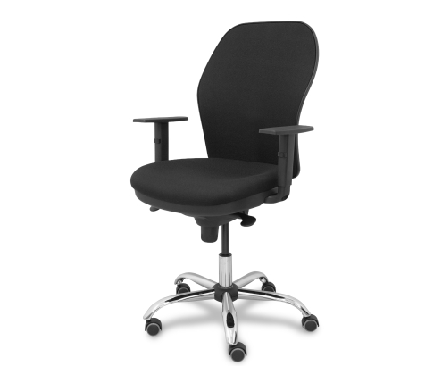Piqueras y Crespo Silla Jorquera respaldo bali negro asiento bali negro base cromada y ruedas parqu