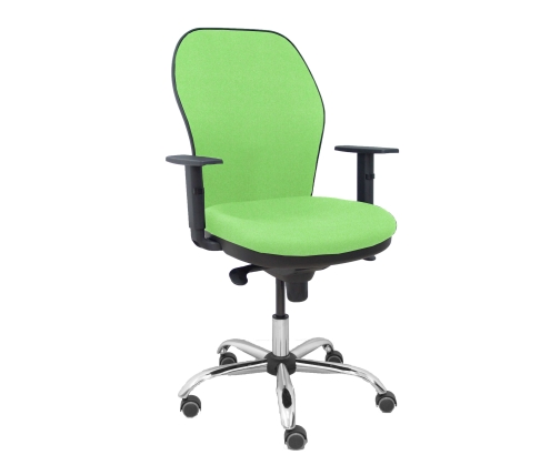 Piqueras y Crespo Silla Jorquera respaldo bali pistacho asiento bali pistacho base cromada y ruedas parqu