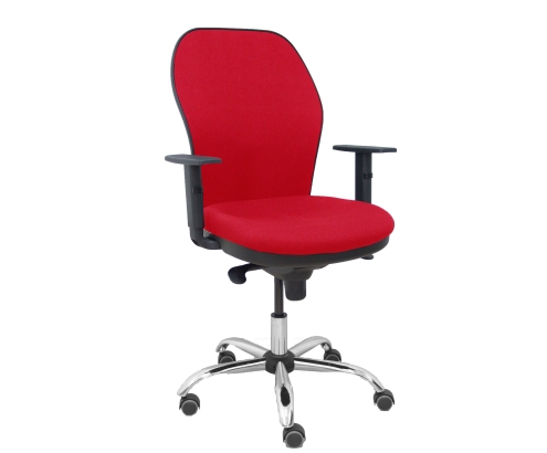 Piqueras y Crespo Silla Jorquera respaldo bali rojo asiento bali rojo base cromada y ruedas parqu
