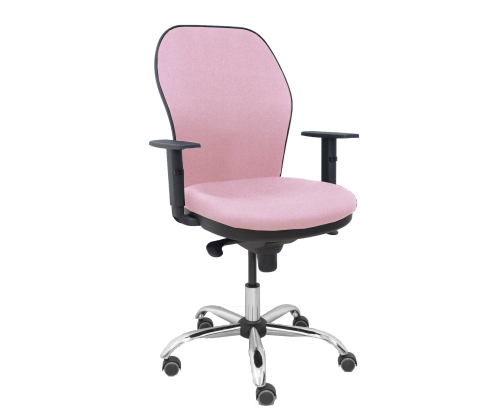 Piqueras y Crespo Silla Jorquera respaldo bali rosa asiento bali rosa base cromada y ruedas parqu