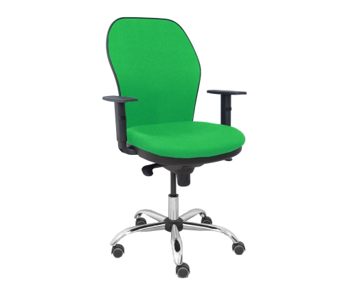 Piqueras y Crespo Silla Jorquera respaldo bali verde asiento bali verde base cromada y ruedas parqu