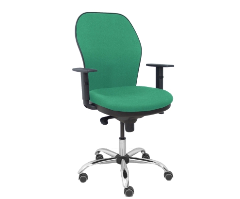 Piqueras y Crespo Silla Jorquera respaldo bali verde esmeralda asiento bali verde esmeralda base cromada y ruedas parqu