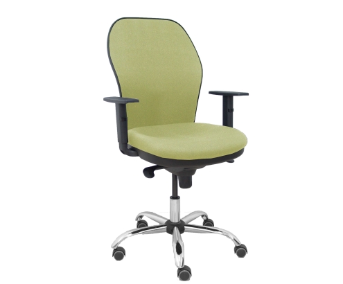 Piqueras y Crespo Silla Jorquera respaldo bali verde oliva asiento bali verde oliva base cromada y ruedas parqu