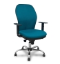 Piqueras y Crespo Silla Jorquera respaldo bali verde petr?leo asiento bali verde petr?leo base cromada y ruedas parqu